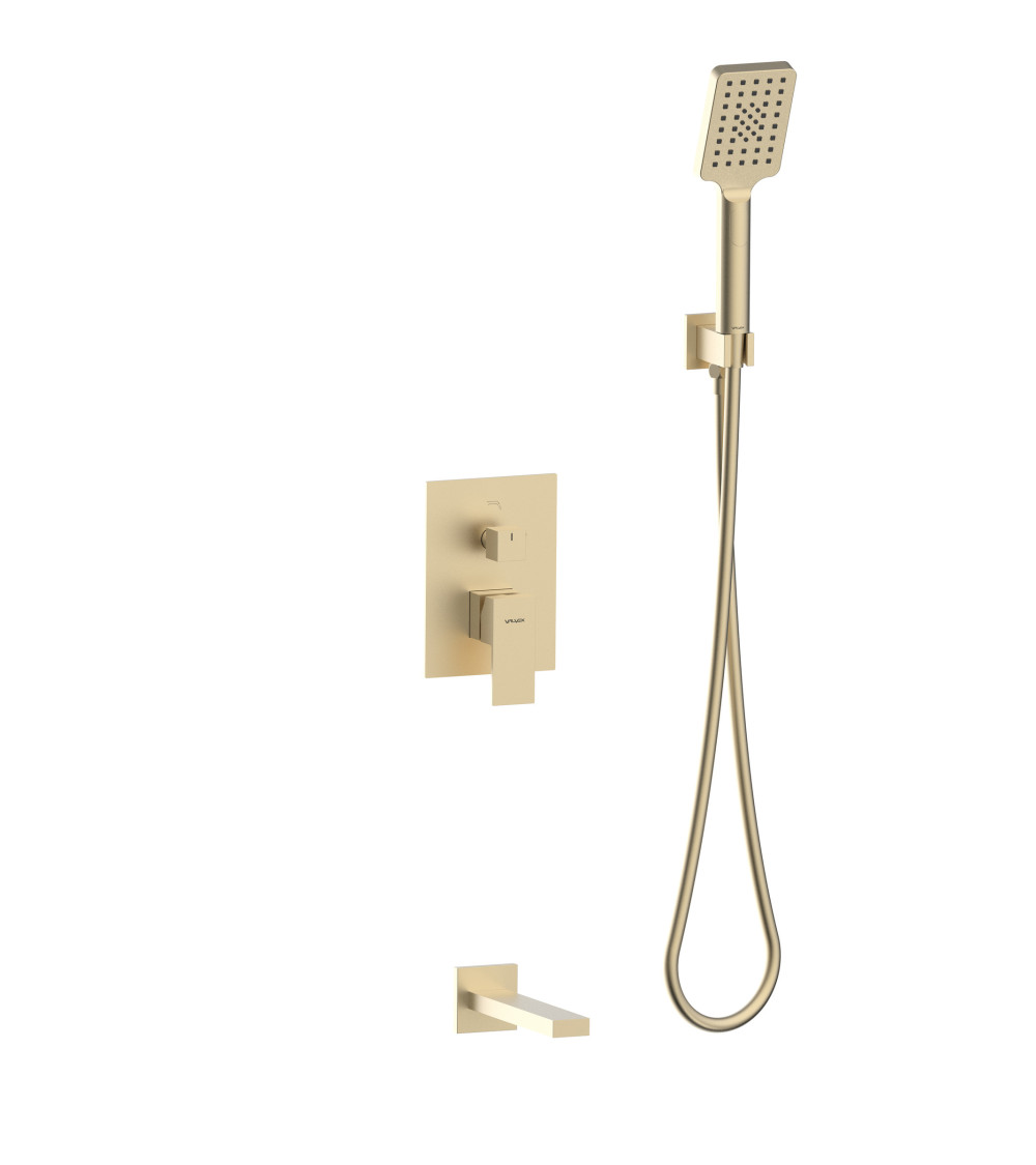 ARS Brushed Gold Zestaw podtynkowy 2-funkcyjny z wylewką wannową