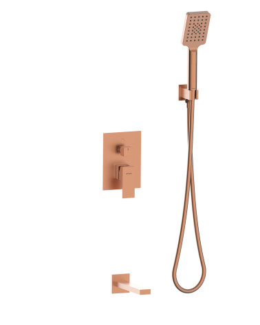 ARS Satin Cooper Zestaw podtynkowy 2-funkcyjny z wylewką wannową