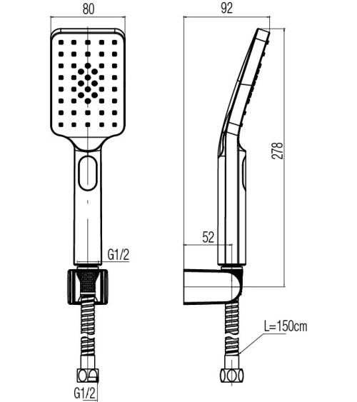 LOFT Gold Zestaw natryskowy punktowy, 3-funkcyjny