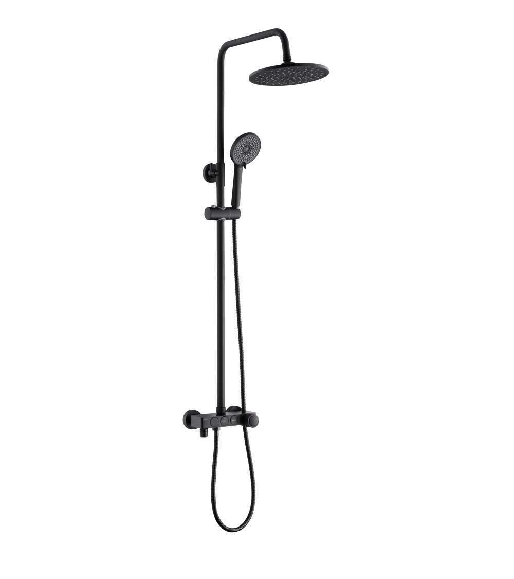 DECOR Black Kolumna natryskowa z baterią natryskową