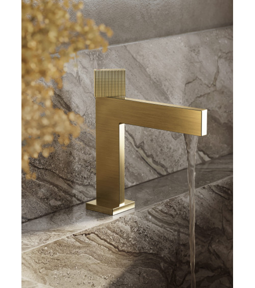 VARSO Brushed Gold Bateria umywalkowa stojąca bez korka spustowego