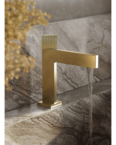 VARSO Brushed Gold Bateria umywalkowa stojąca bez korka spustowego