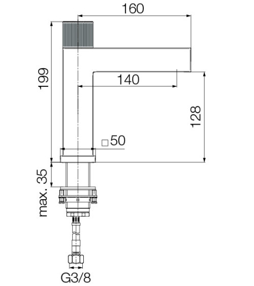 VARSO Chrome Bateria umywalkowa stojąca bez korka spustowego
