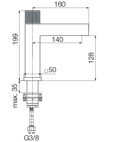 VARSO Brushed Gold Bateria umywalkowa stojąca bez korka spustowego