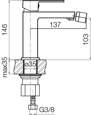 ARS Brushed Gold Bateria bidetowa