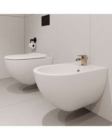 LOFT Gold Bateria bidetowa stojąca z korkiem spustowym