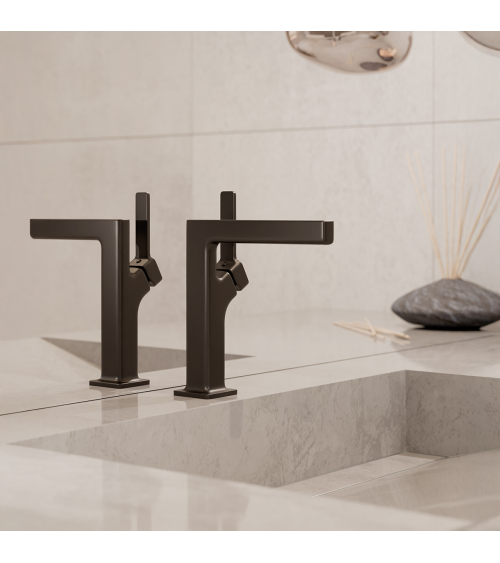 ALIBI Black Bateria umywalkowa stojąca bez korka spustowego