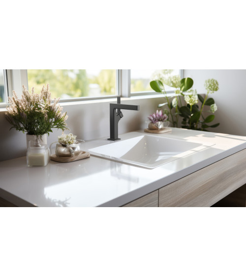 ALIBI Black Bateria umywalkowa stojąca bez korka spustowego