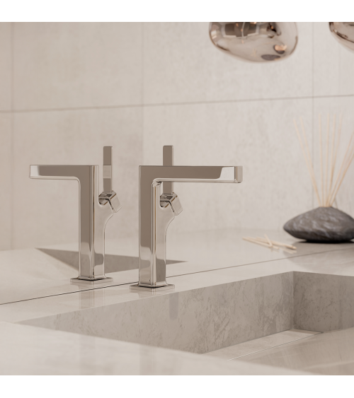 ALIBI Chrome Bateria umywalkowa stojąca bez korka spustowego