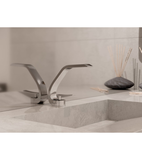 ASSO Chrome Bateria umywalkowa stojąca bez korka spustowego