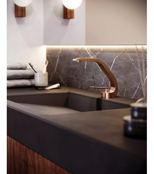 ASSO Satin Cooper Bateria umywalkowa stojąca bez korka spustowego