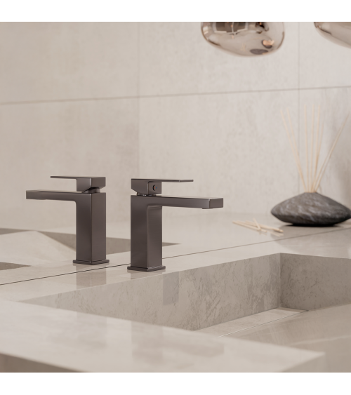 ARS Gun Metal Bateria umywalkowa stojąca bez korka spustowego