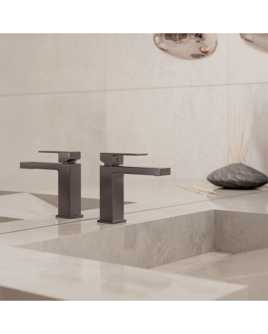 ARS Gun Metal Bateria umywalkowa stojąca bez korka spustowego