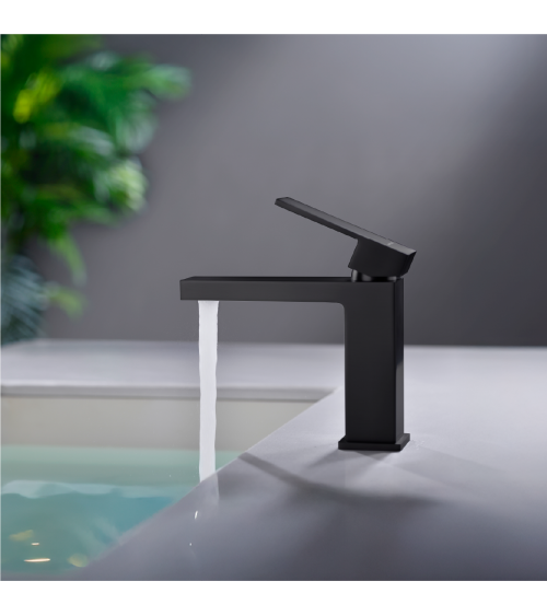 ARS Black - bateria umywalkowa stojąca bez korka spustowego