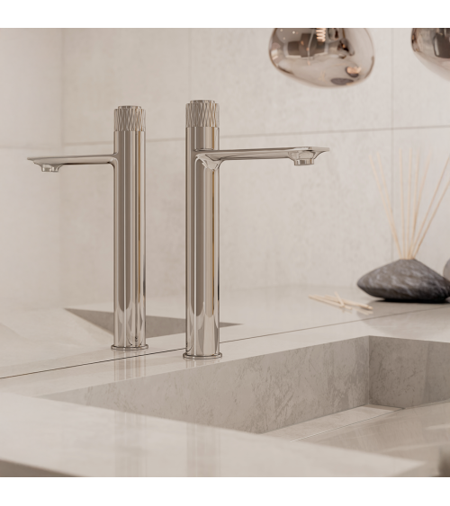 DECOR Chrome Bateria umywalkowa stojąca, nablatowa, wysoka