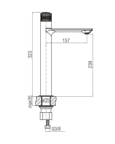 DECOR Chrome Bateria umywalkowa stojąca, nablatowa, wysoka