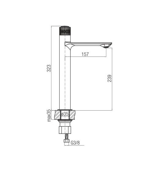 DECOR Black Bateria umywalkowa stojąca, nablatowa, wysoka