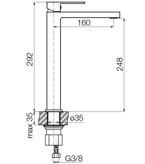 ARS Black Bateria umywalkowa stojąca, nablatowa, wysoka