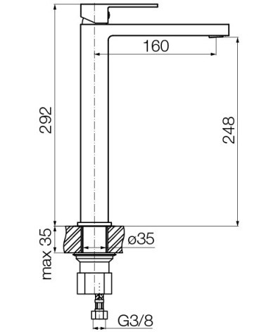 ARS Black Bateria umywalkowa stojąca, nablatowa, wysoka