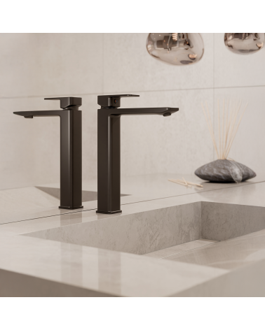 LOFT Black Bateria umywalkowa stojąca, nablatowa, wysoka