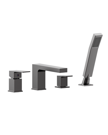 ARS Gun Metal Bateria wannowa 4-otworowa stojąca z akcesoriami