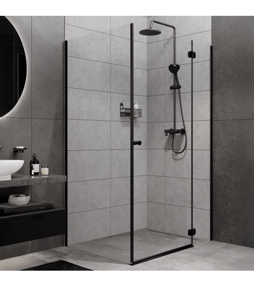 DECOR Black Kolumna natryskowa z baterią natryskową