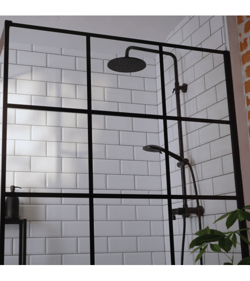 DECOR Black Kolumna natryskowa z baterią natryskową