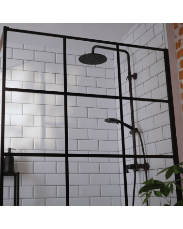 DECOR Black Kolumna natryskowa z baterią natryskową