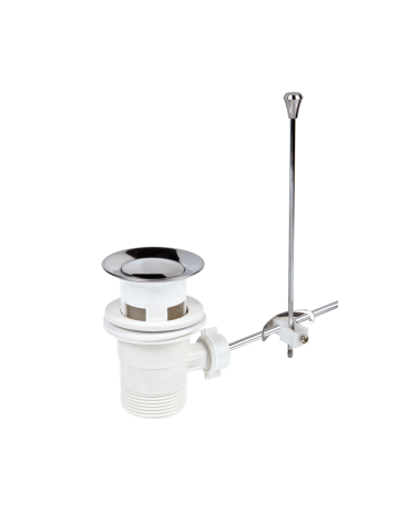 Korek spustowy z tworzywa z cięgnem