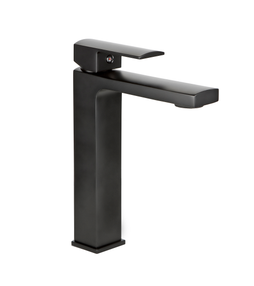 ENZO BLACK Bateria umywalkowa stojąca, nablatowa, wysoka