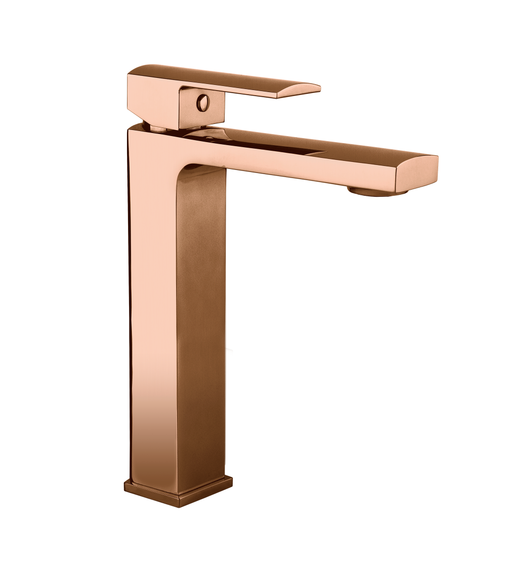 ENZO SATIN COPPER Bateria umywalkowa stojąca, nablatowa, wysoka