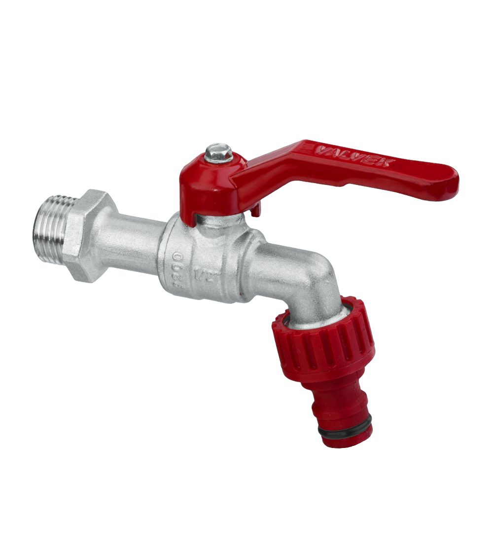 Kurek kulowy czerpalny DN 25 z dźwig. alum. (DAI) do podł. węża z szybkozłączem, G 1"