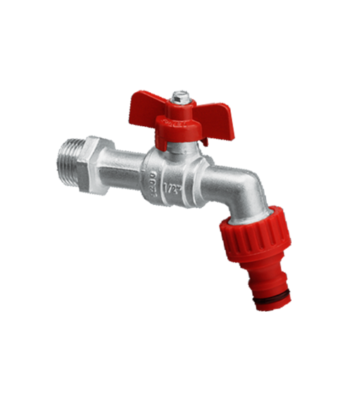 Kurek kulowy czerpalny DN 25 z mot. alum. (MAI) do podł. węża z szybkozłączem, G 1"