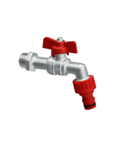 Kurek kulowy czerpalny DN 25 z mot. alum. (MAI) do podł. węża z szybkozłączem, G 1"