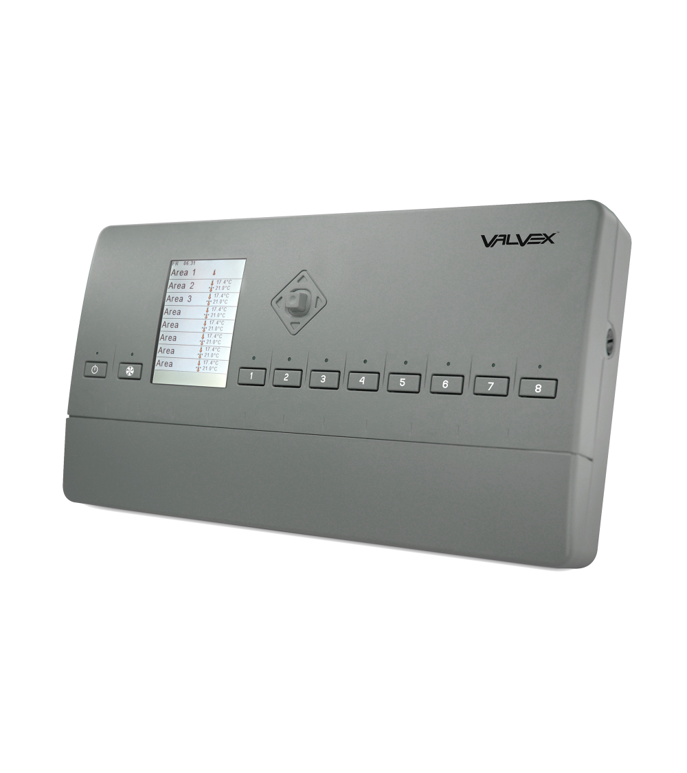 8-kanałowa listwa sterowania ogrzewaniem podłogowym LCD, bezprzewodowa