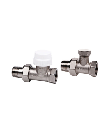 THERMO Zawór termostatyczny prosty FP15, niklowany, 2-elem.