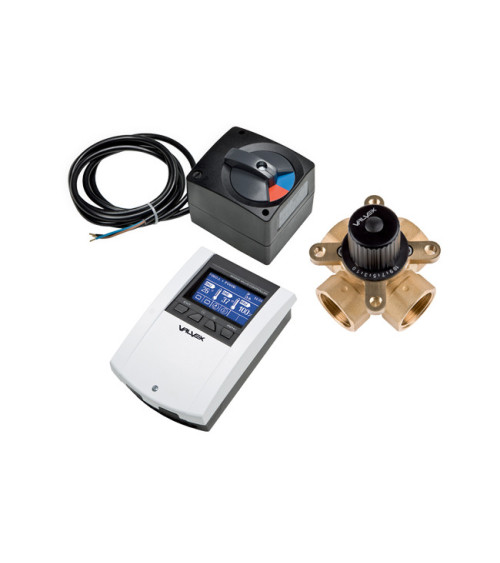 Zestaw: siłownik + zawór mieszający 4-drogowy (DN32) ze sterownikiem