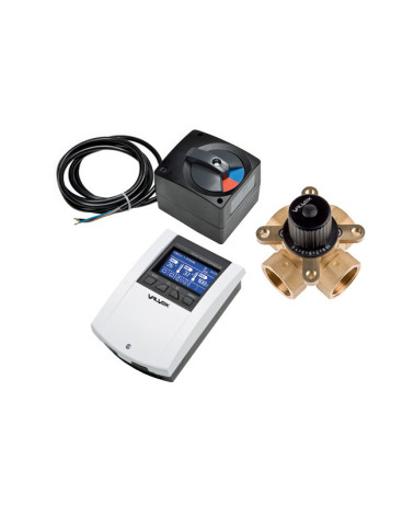 Zestaw: siłownik + zawór mieszający 4-drogowy (DN32) ze sterownikiem