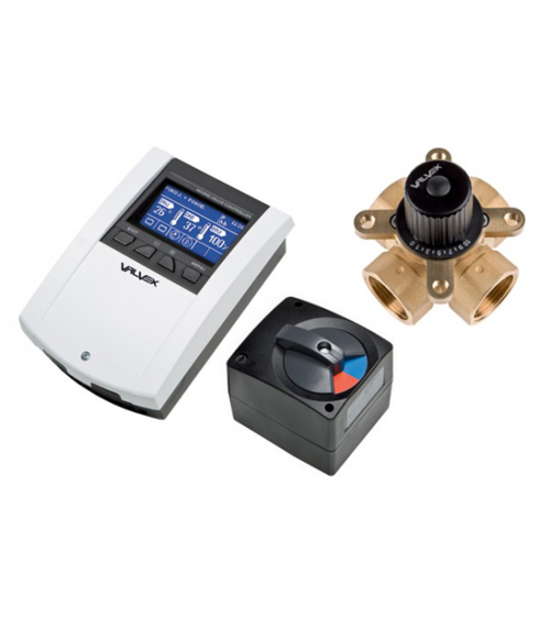 Zestaw: siłownik + zawór mieszający 4-drogowy (DN40) ze sterownikiem