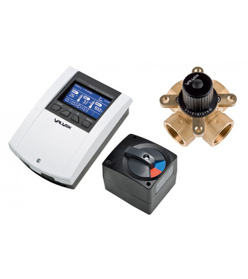 Zestaw: siłownik + zawór mieszający 4-drogowy (DN40) ze sterownikiem