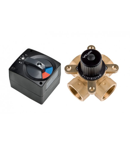 Zestaw: siłownik + zawór mieszający 4-drogowy (DN25)