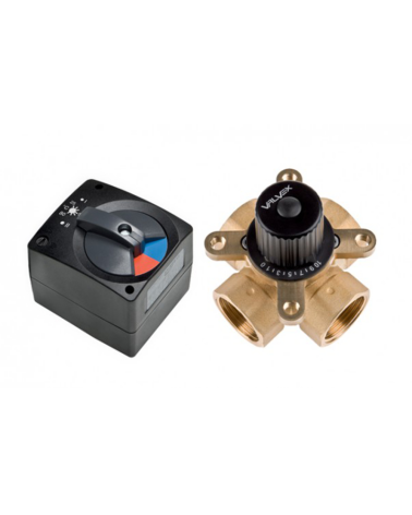 Zestaw: siłownik + zawór mieszający 4-drogowy (DN25)