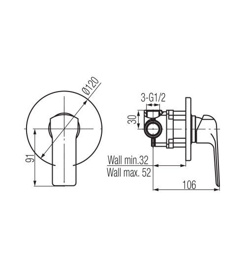 Bateria natryskowa podtynkowa