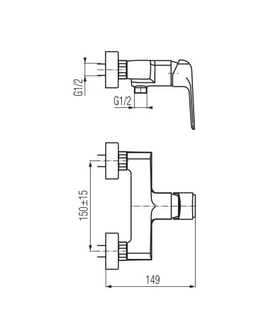 Bateria natryskowa ścienna