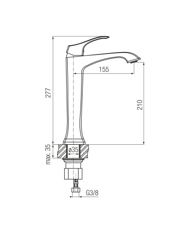Bateria umywalkowa stojąca, nablatowa, wysoka