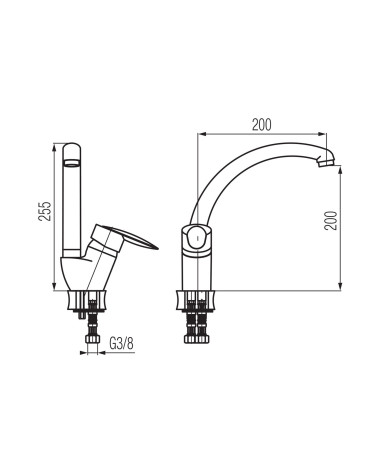 Bateria kuchenna z dźwignią z boku