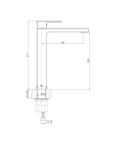 ENZO SATIN COPPER Bateria umywalkowa stojąca, nablatowa, wysoka