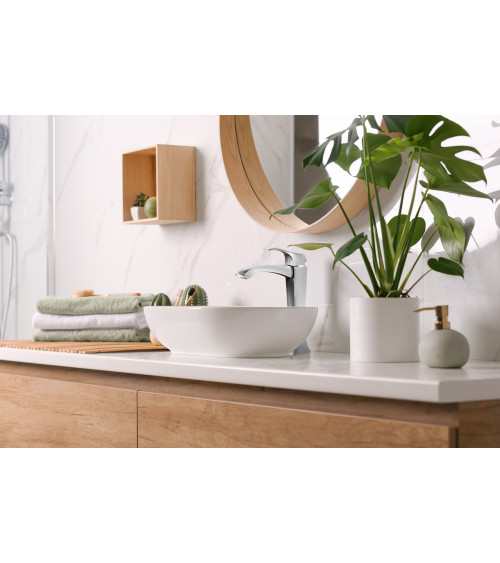 Bateria umywalkowa stojąca, nablatowa, wysoka