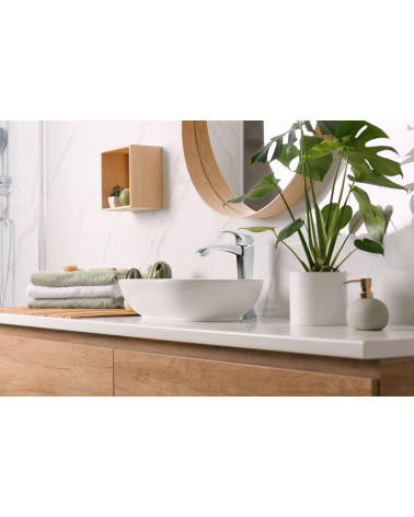 Bateria umywalkowa stojąca, nablatowa, wysoka