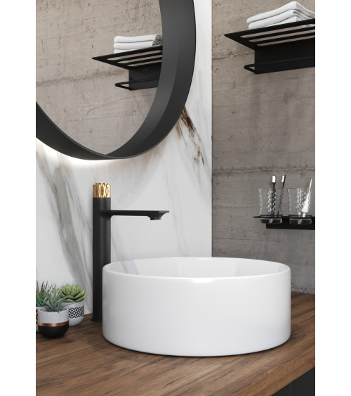 Bateria umywalkowa stojąca, nablatowa, wysoka